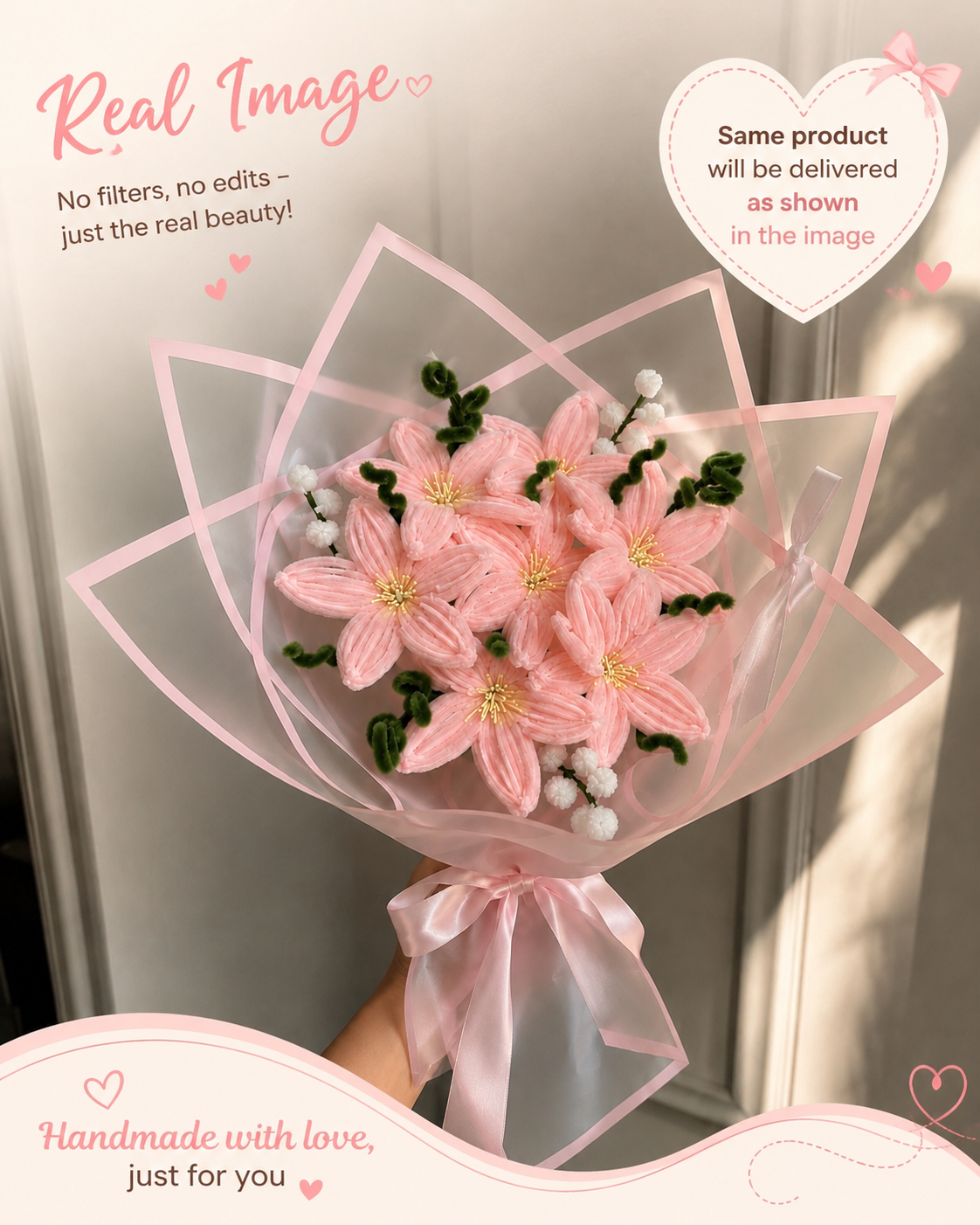 Pink Kisses — Handmade Bouquet 💋