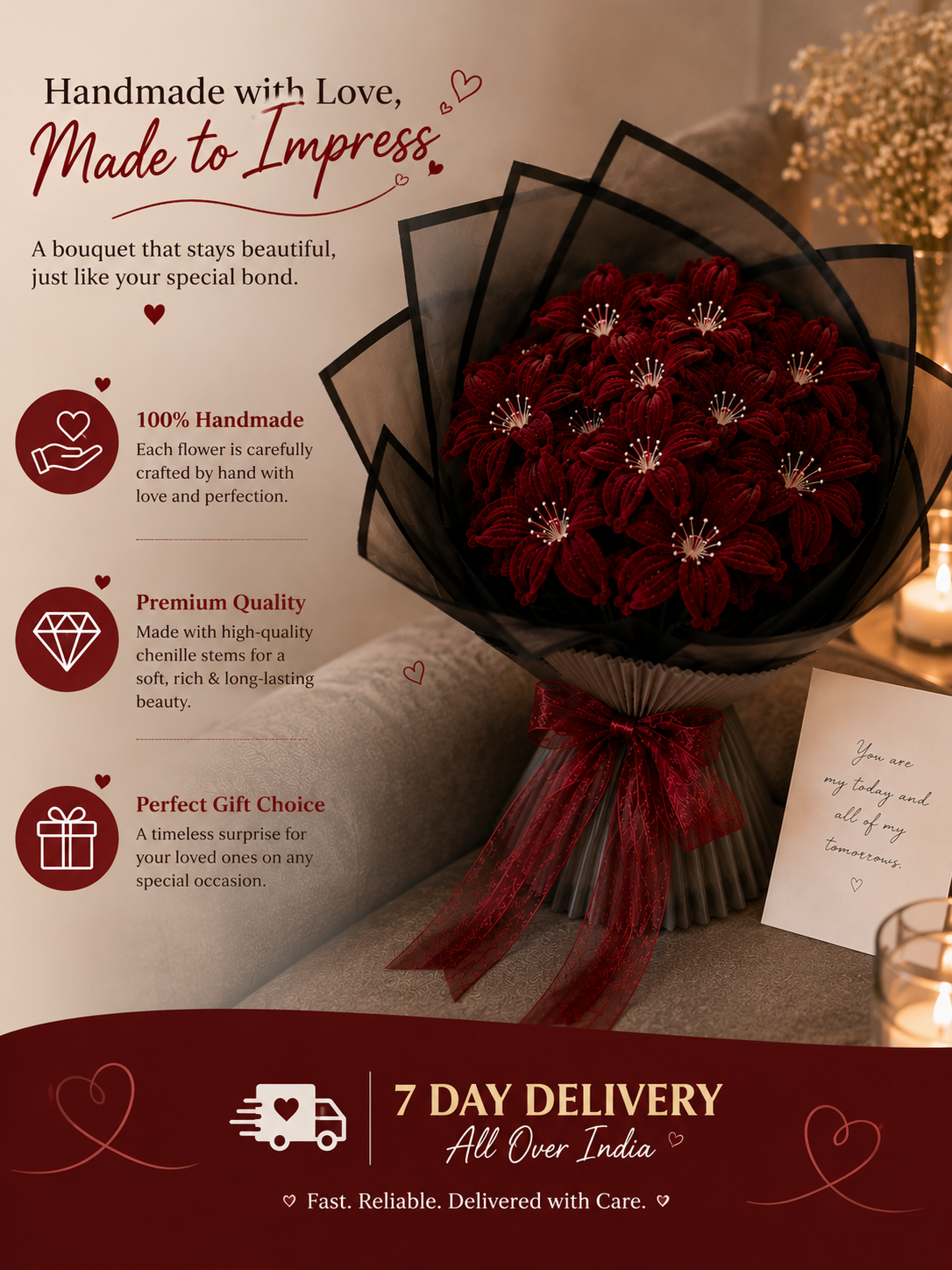 Miss Gorgeous — Forever Red Bouquet ❤️