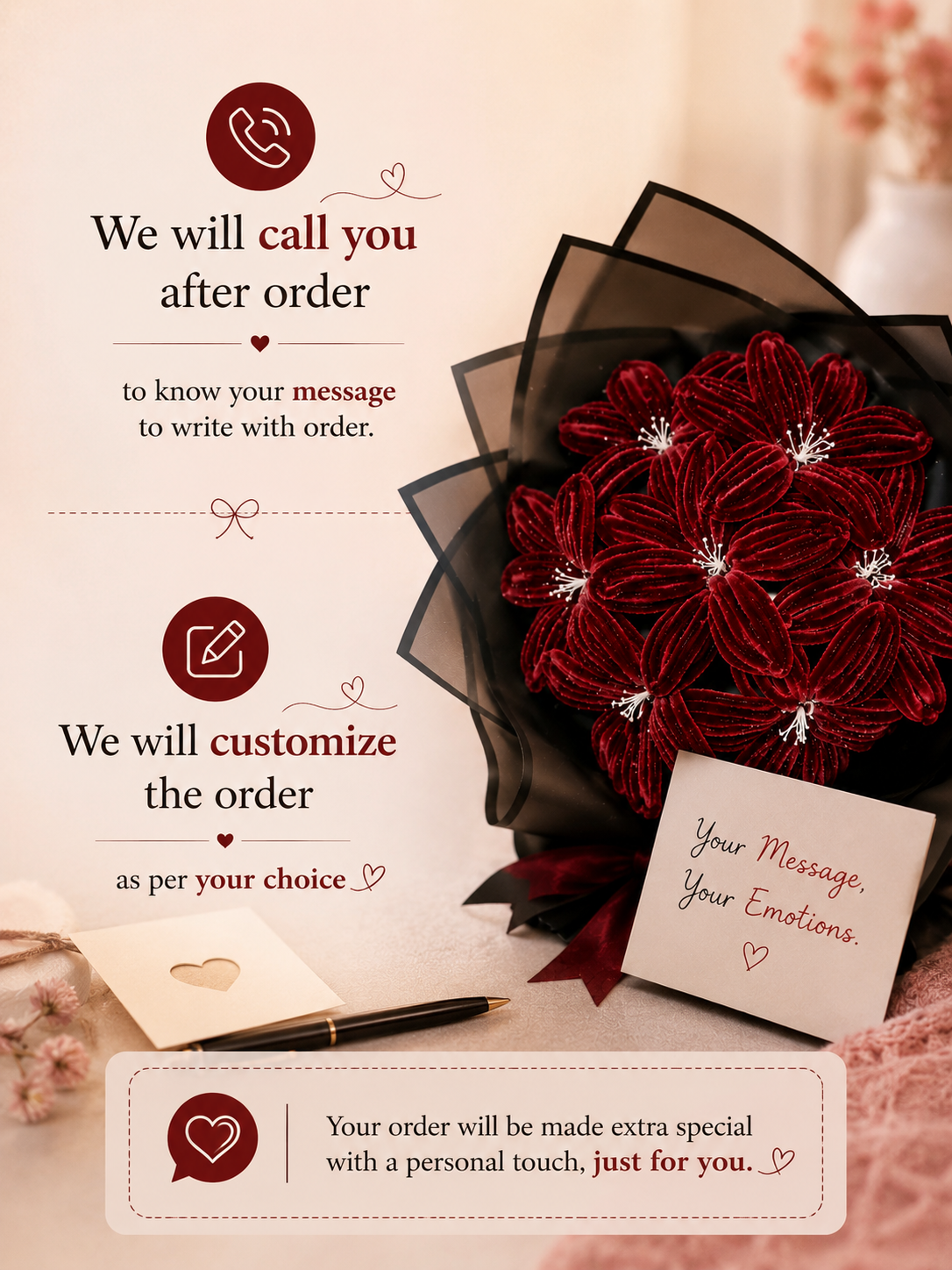 Miss Gorgeous — Forever Red Bouquet ❤️